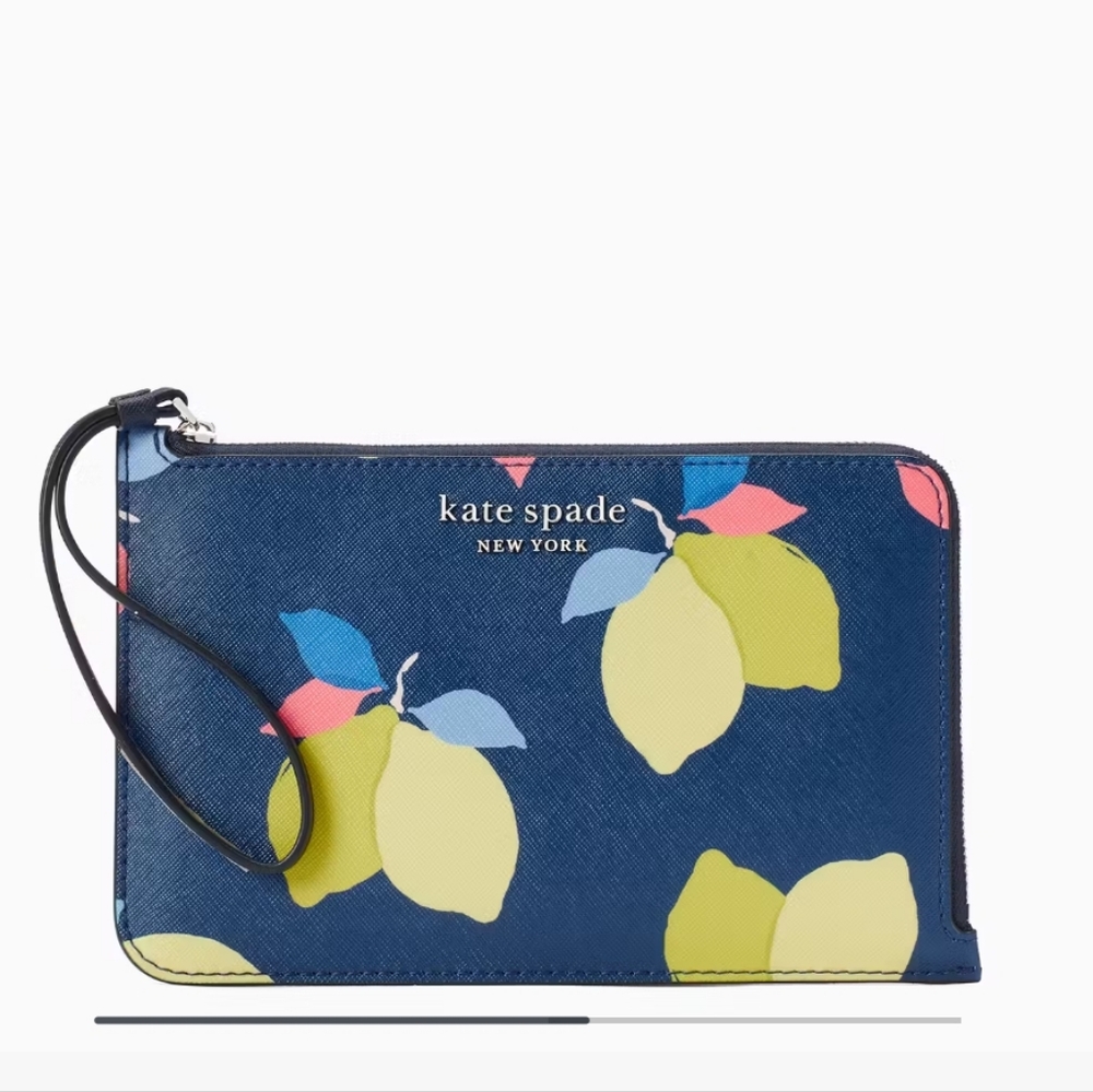 Kate Spade Cameron Lemon Zest Medium L-zip Wristlet